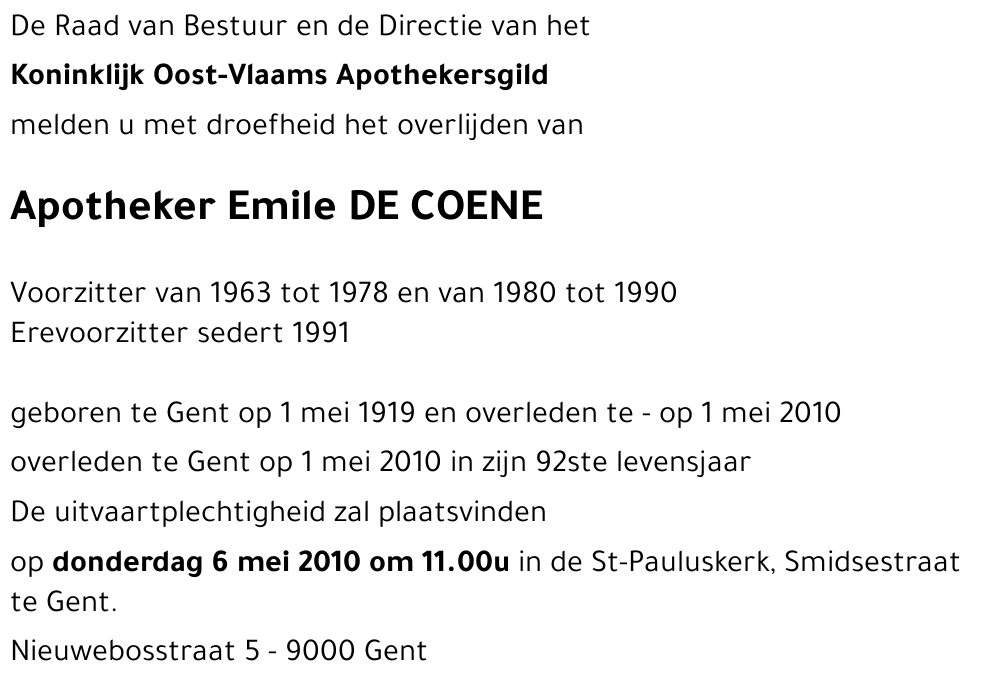 Emiel DE COENE