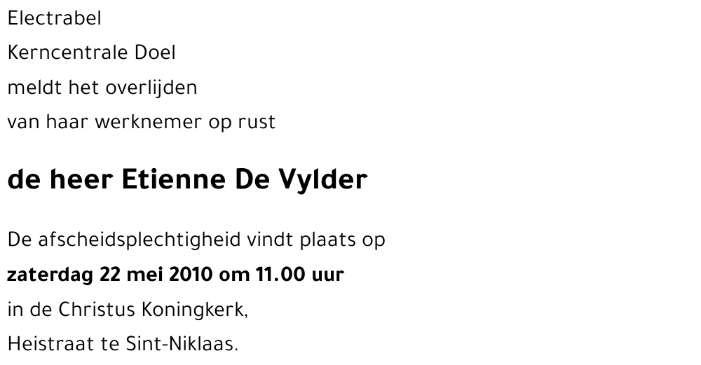 Etienne DE VYLDER