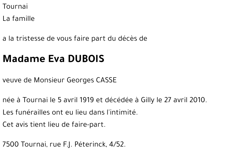 Eva DUBOIS