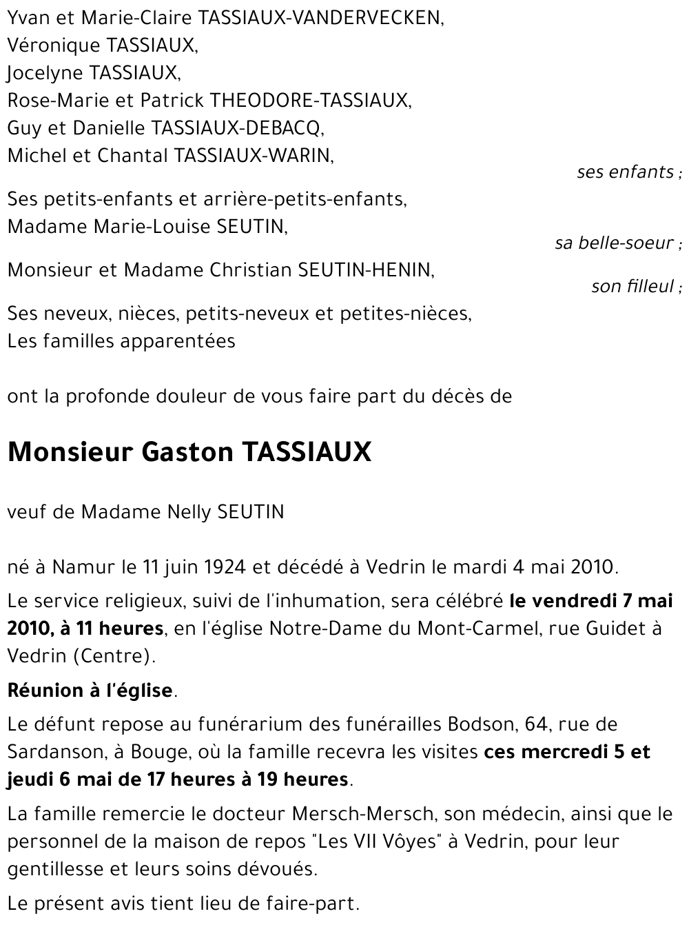 Gaston TASSIAUX