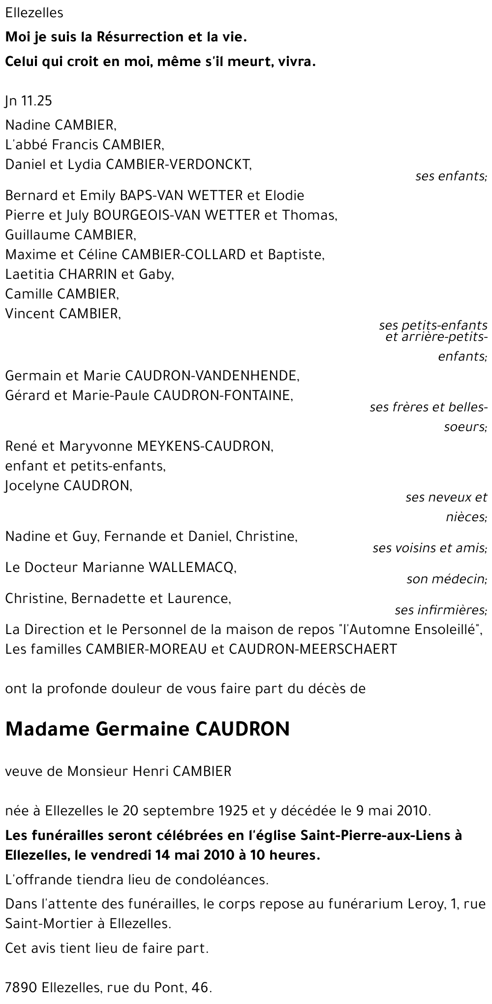 Germaine CAUDRON