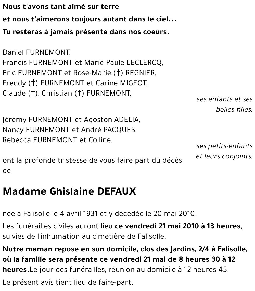 Ghislaine DEFAUX