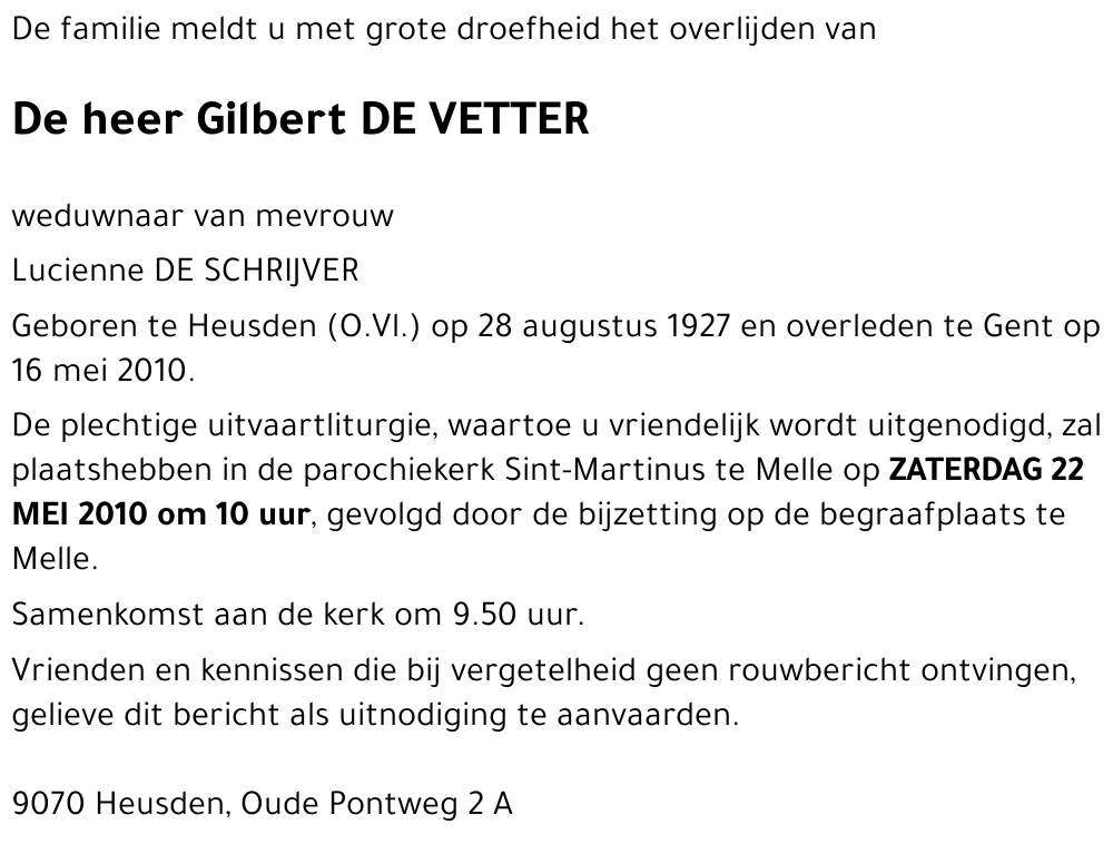 Gilbert DE VETTER