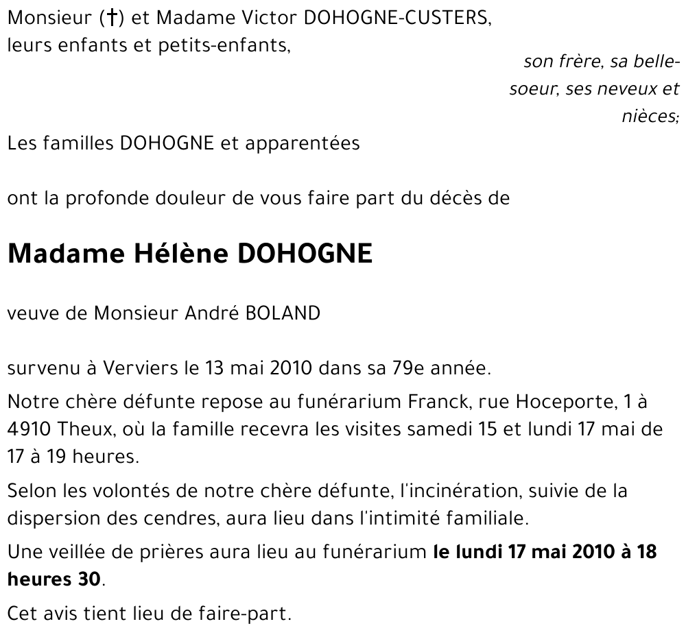 Hélène DOHOGNE