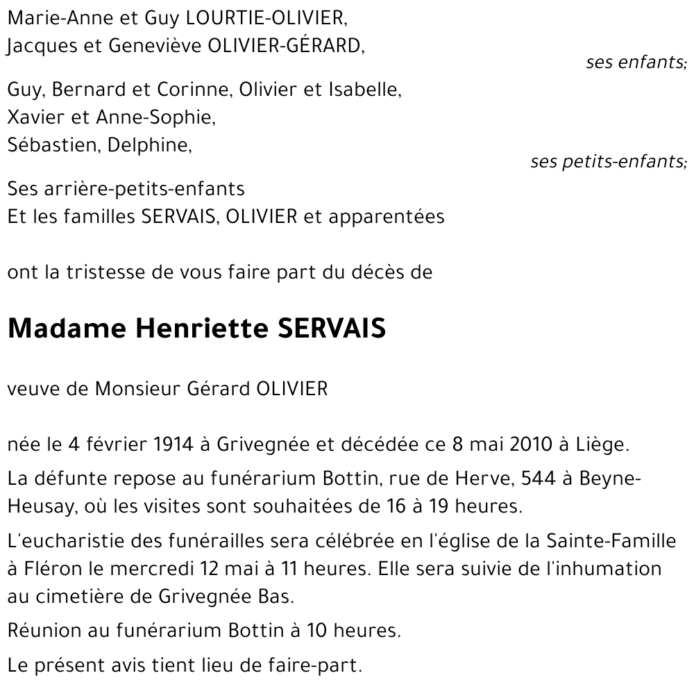 Henriette SERVAIS