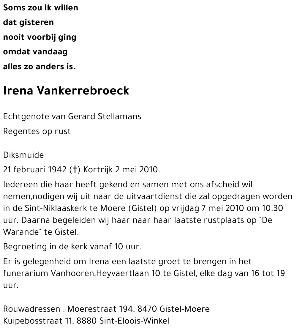 Irena Vankerrebroeck