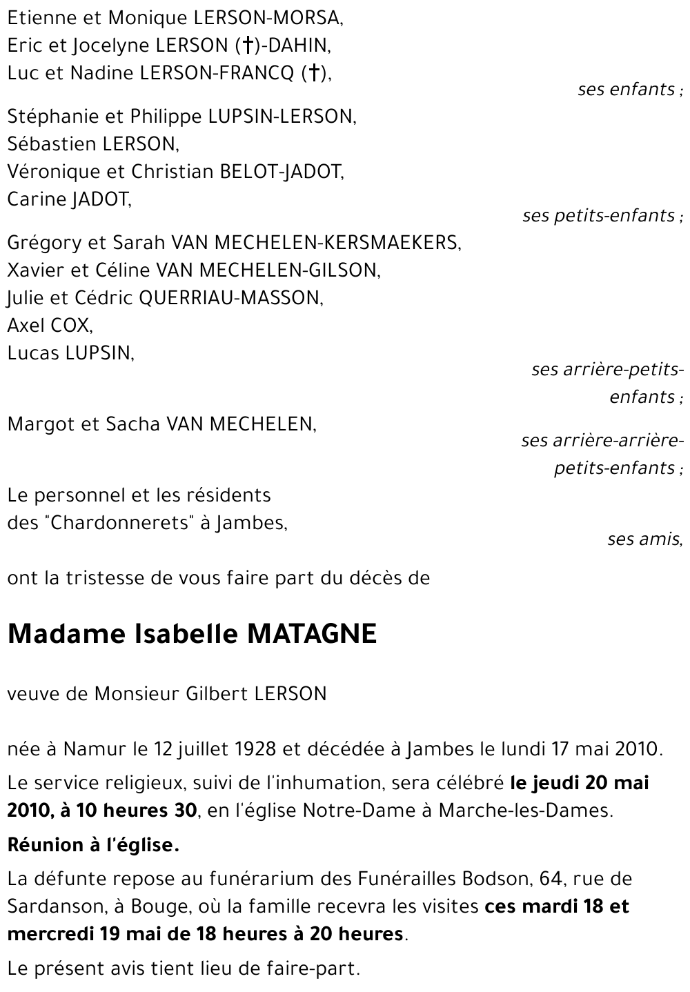 Isabelle MATAGNE