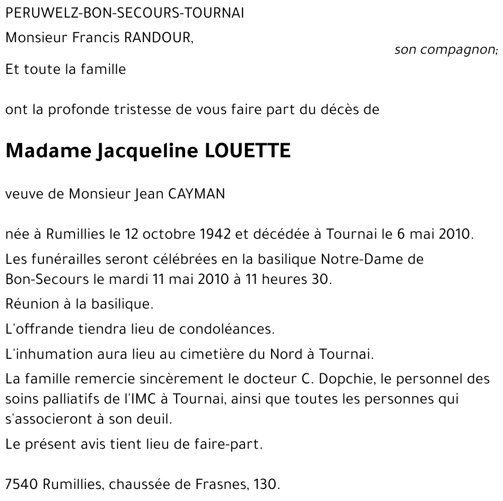 Jacqueline LOUETTE