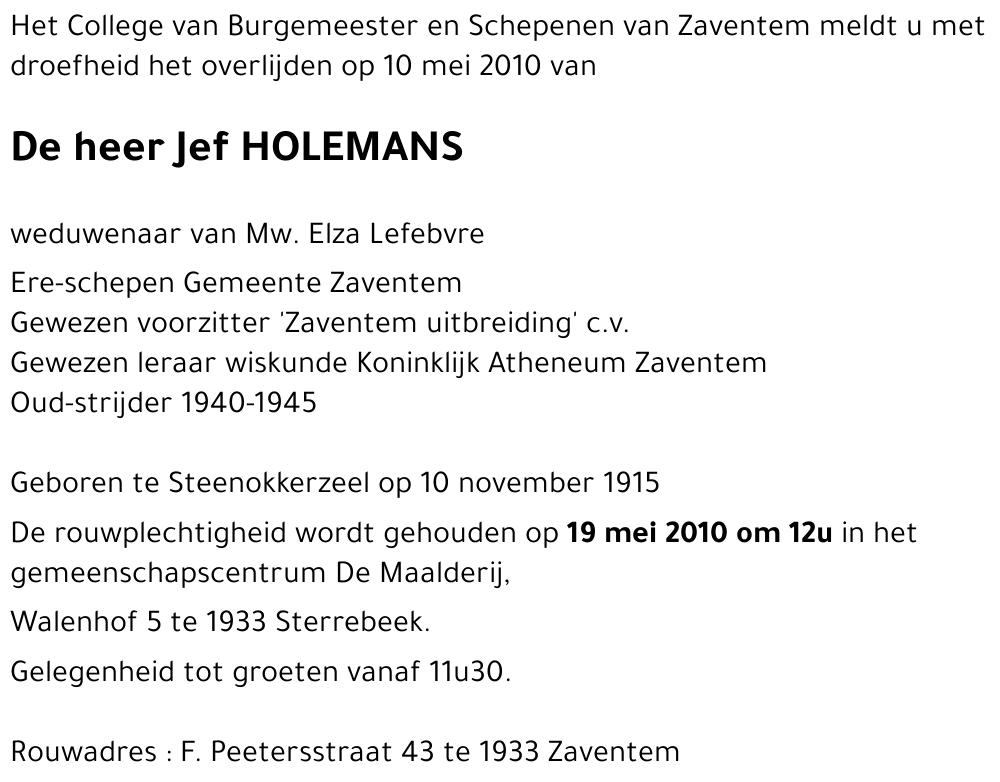 Jef HOLEMANS