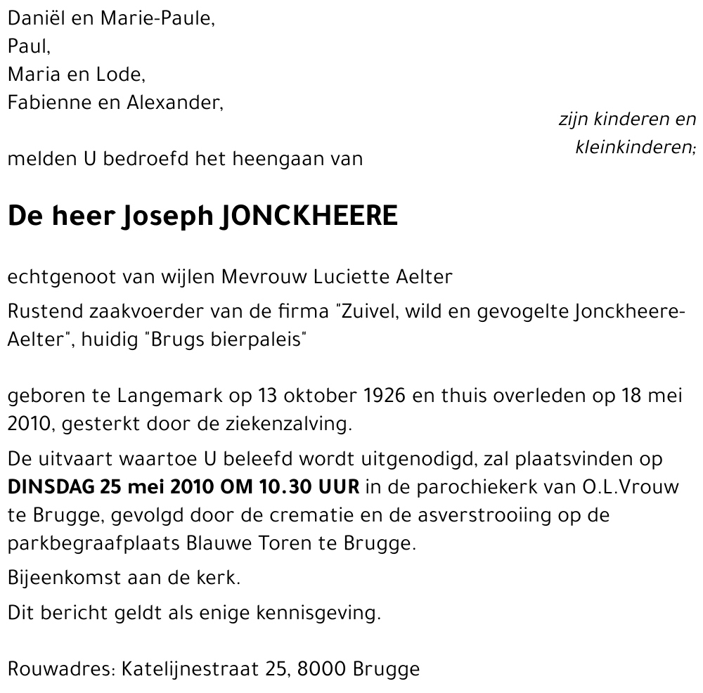 Joseph JONCKHEERE