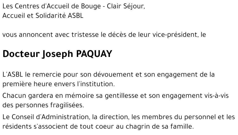 Joseph PAQUAY