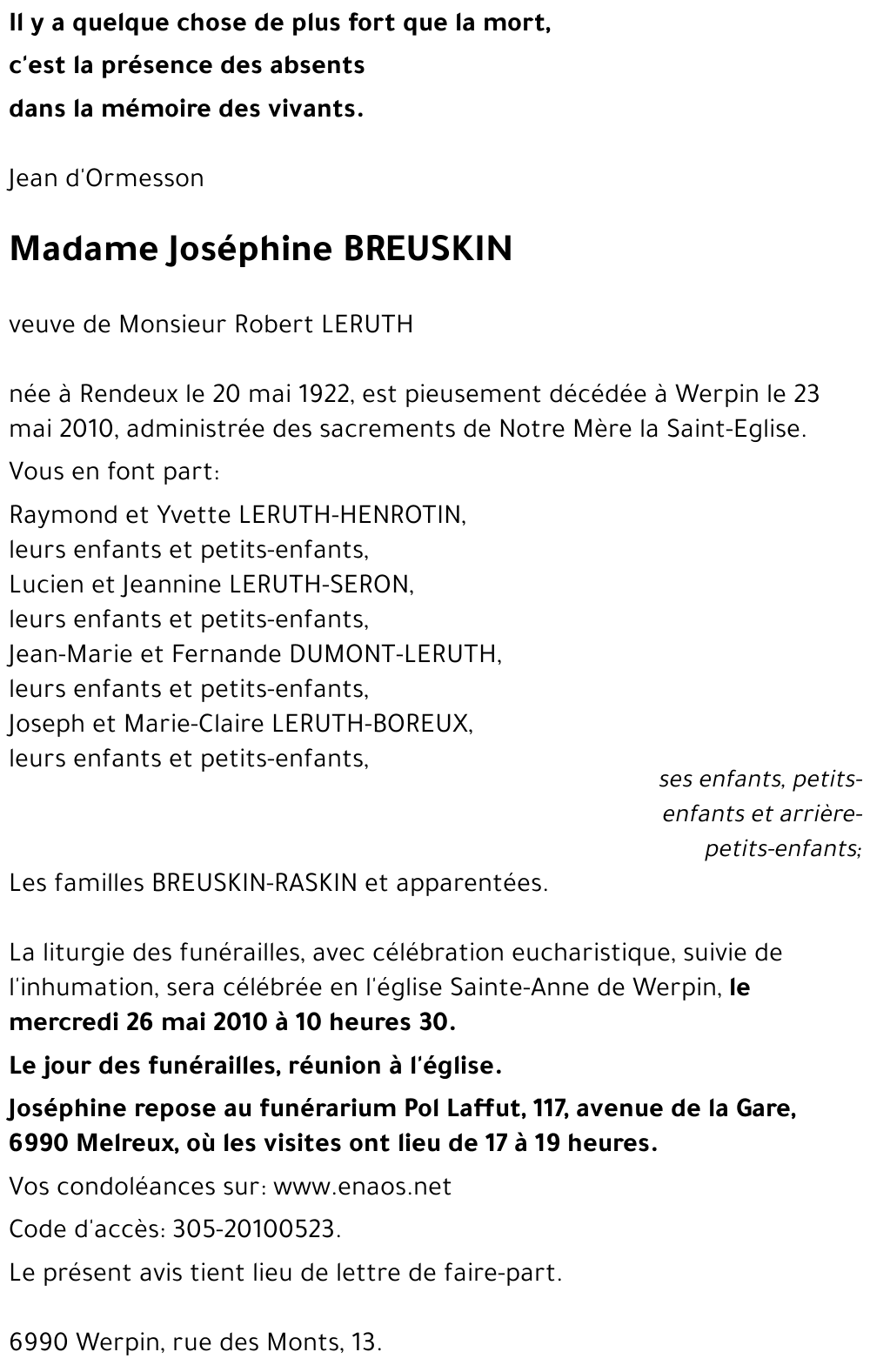 Joséphine BREUSKIN