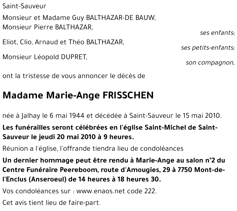 Marie-Ange FRISSCHEN