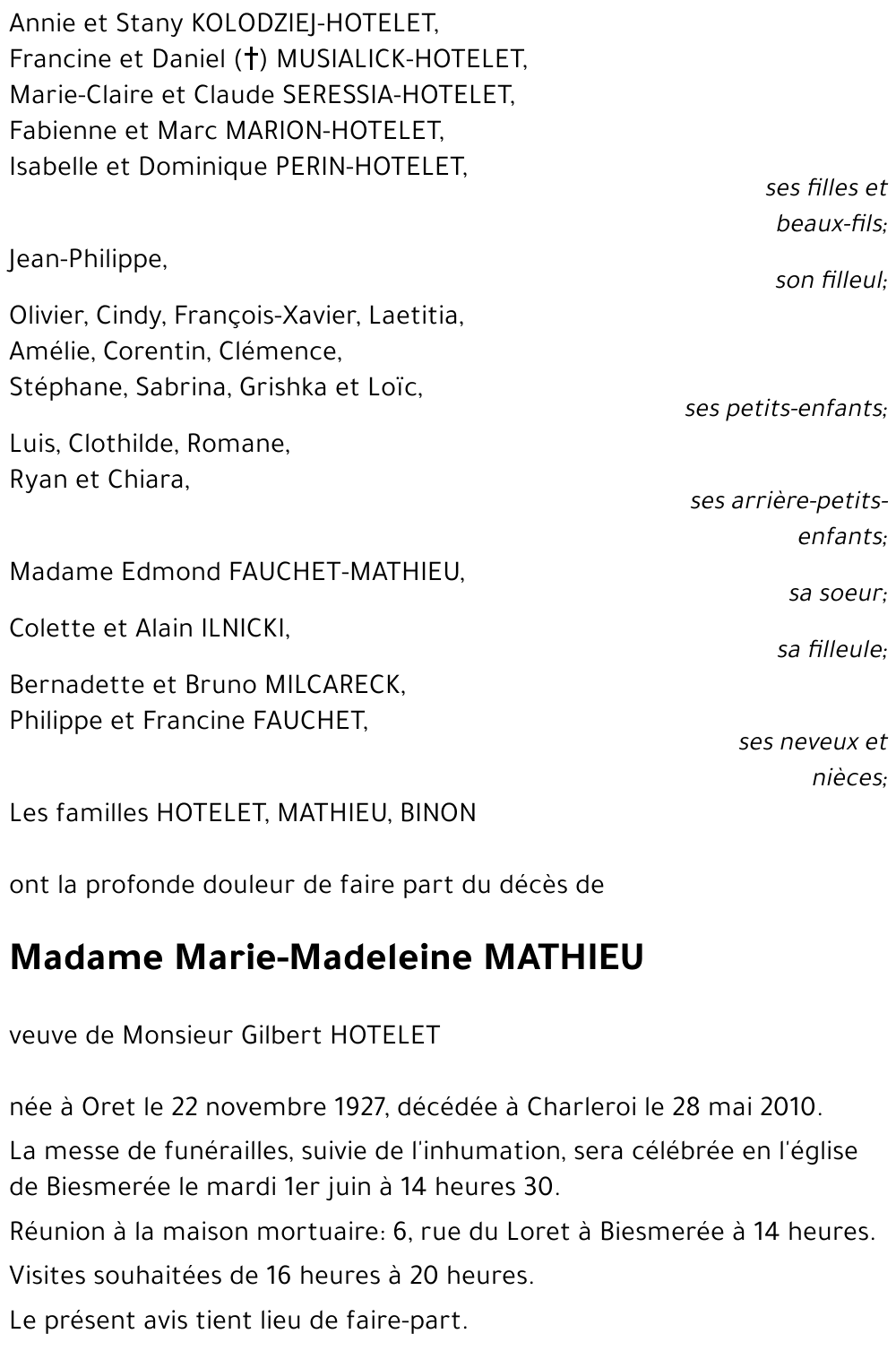 Marie-Madeleine MATHIEU