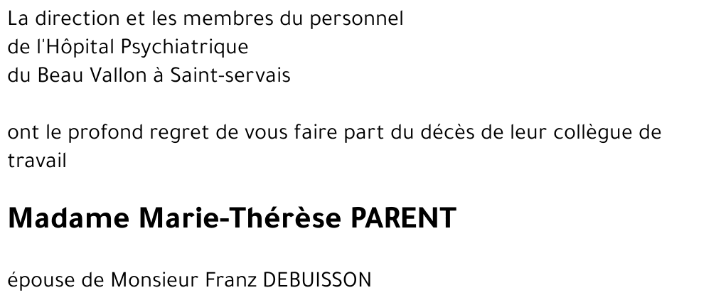 Marie-Thérèse PARENT