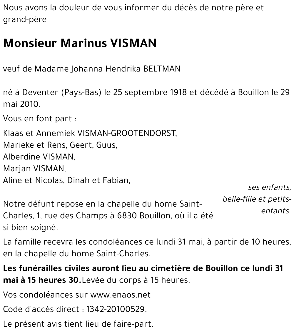 Marinus VISMAN