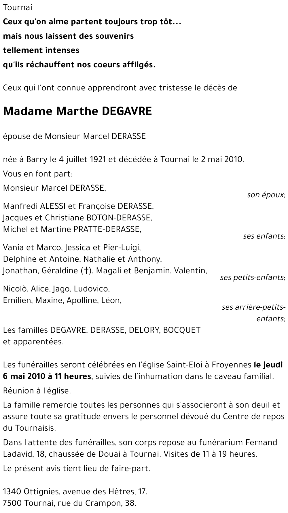Marthe DEGAVRE