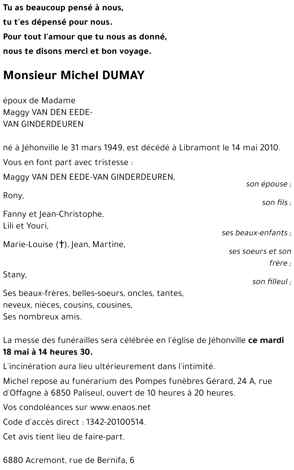 Michel DUMAY