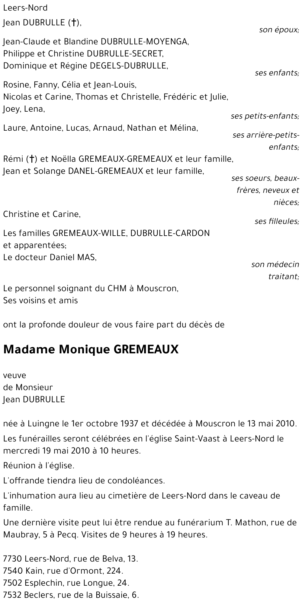 Monique GREMEAUX
