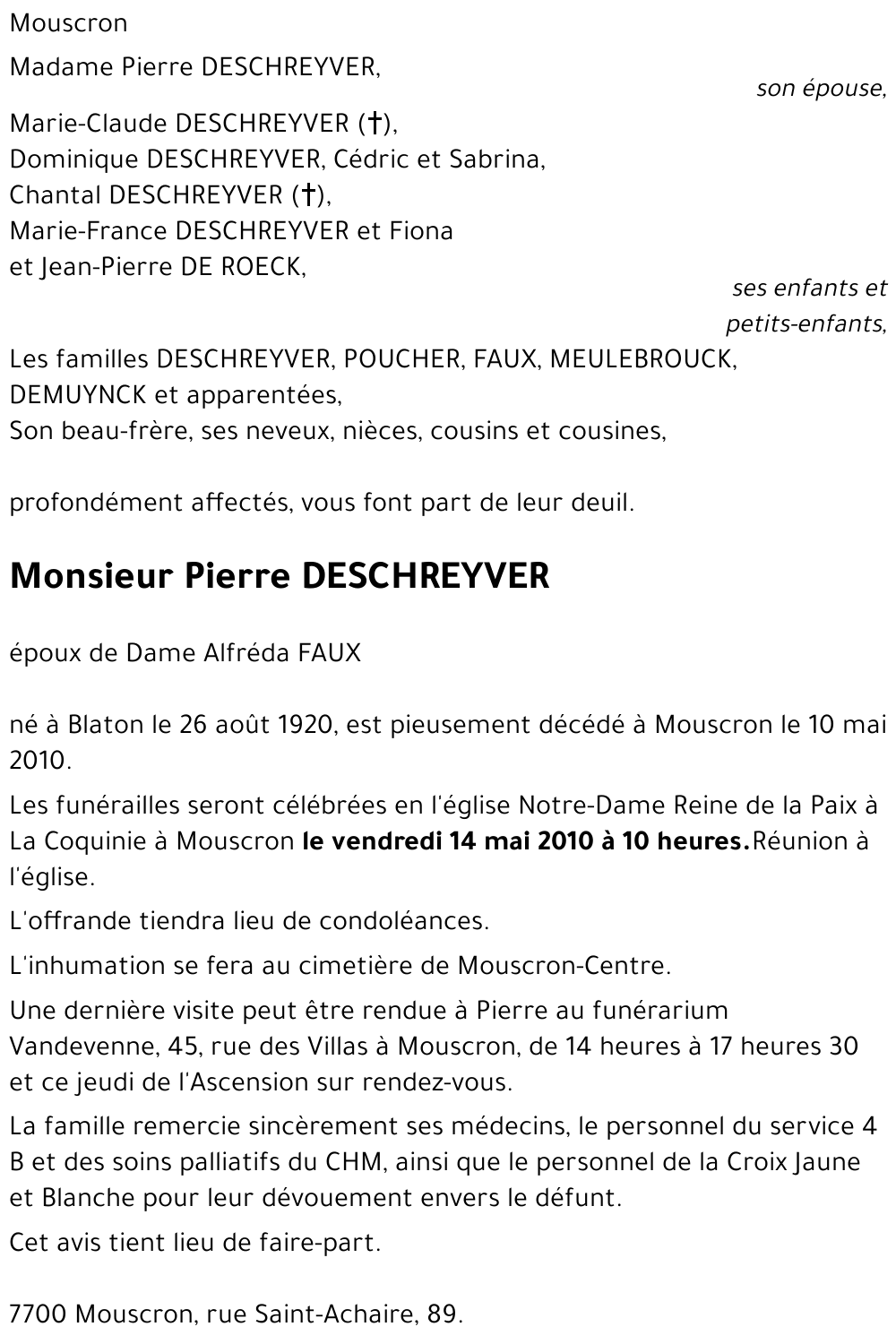 Pierre DECHREYVER