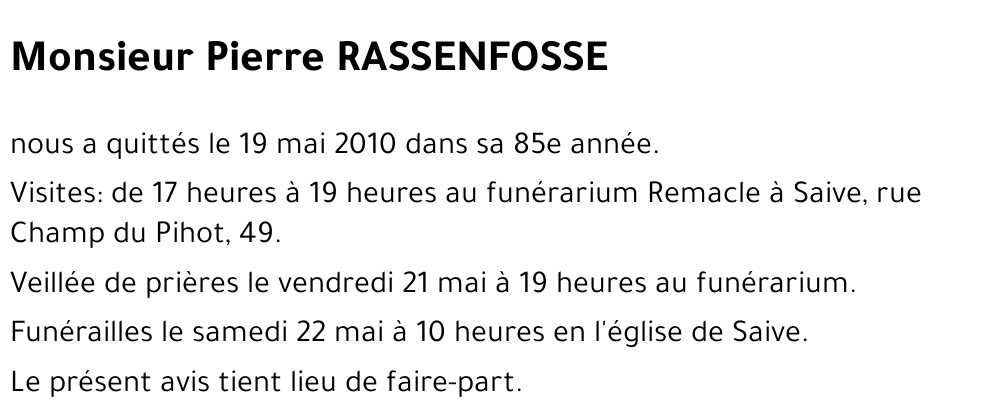 Pierre RASSENFOSSE