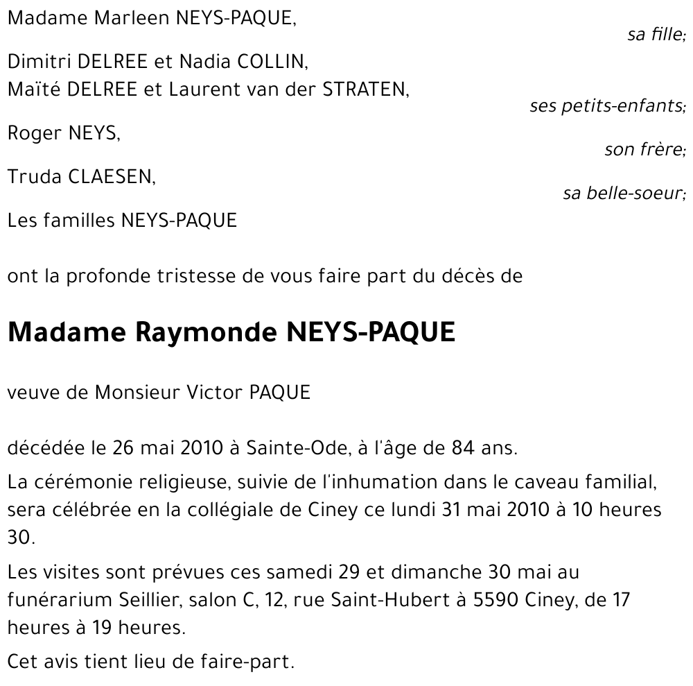 Raymonde NEYS-PAQUE