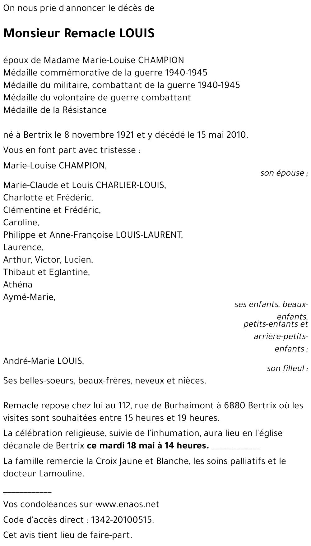Remacle LOUIS