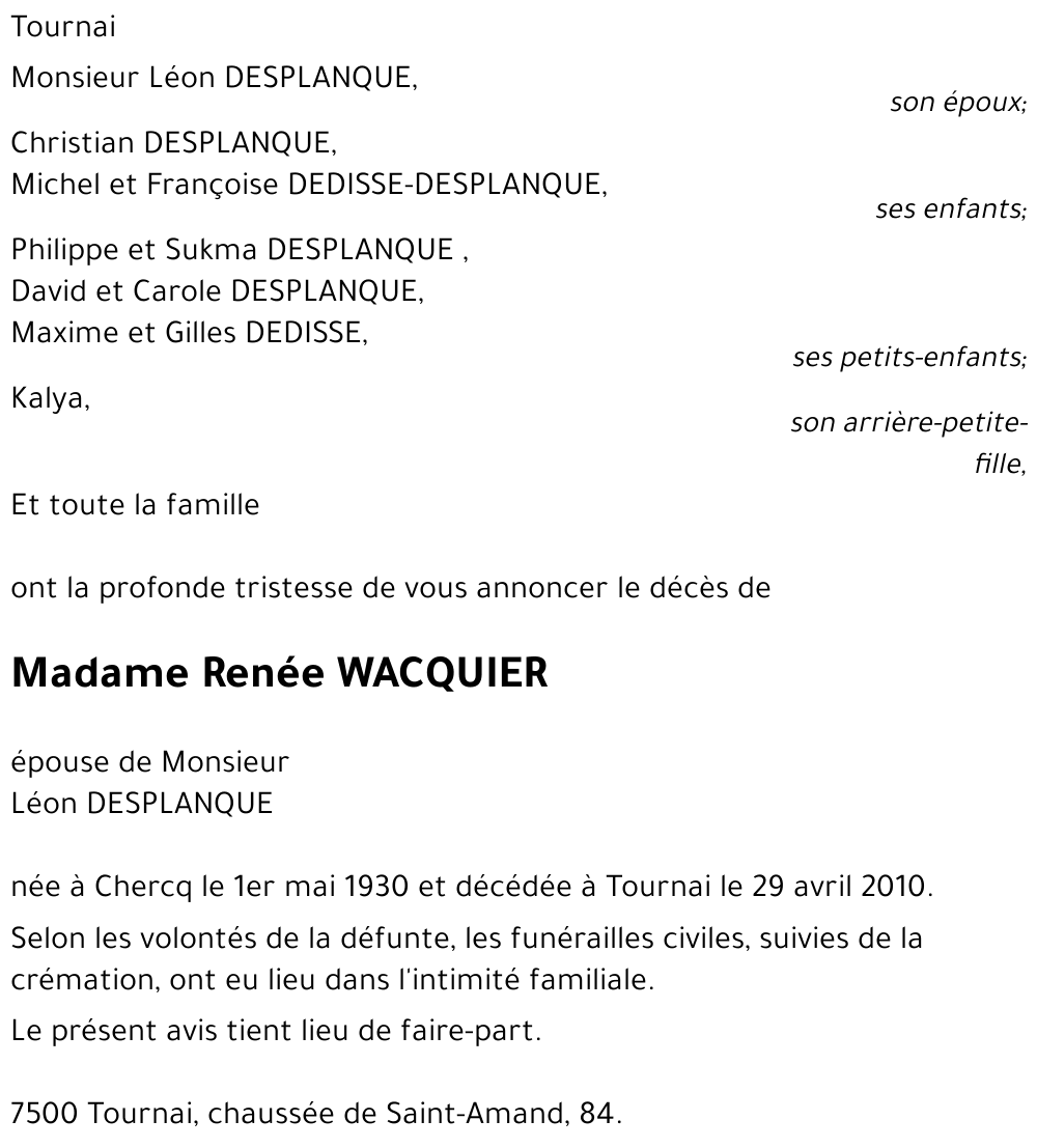 Renée WACQUIER