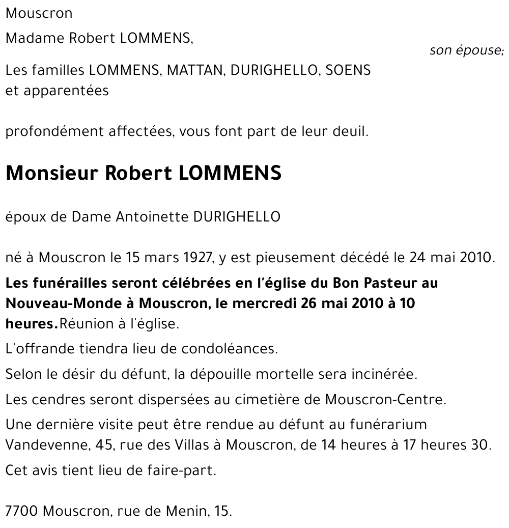 Robert LOMMENS