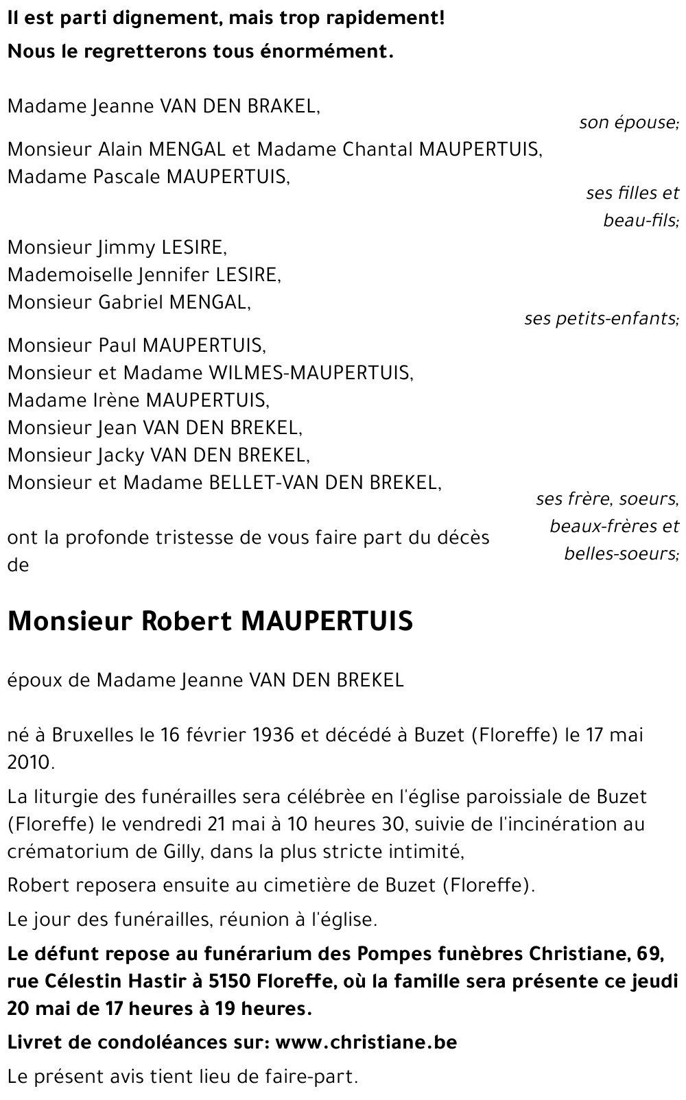Robert MAUPERTUIS
