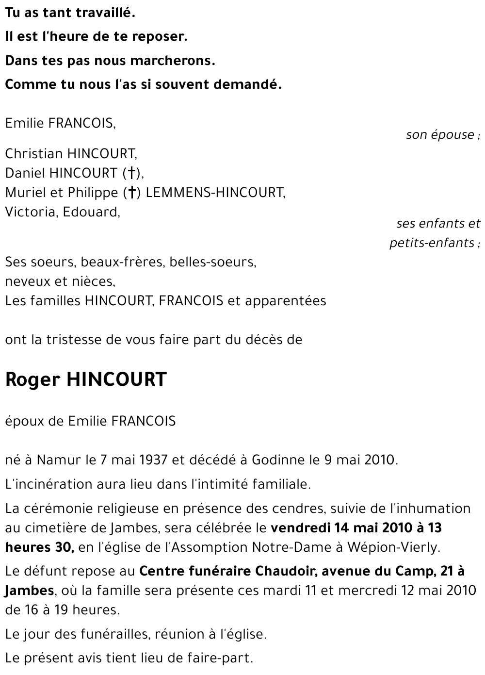 Roger HINCOURT