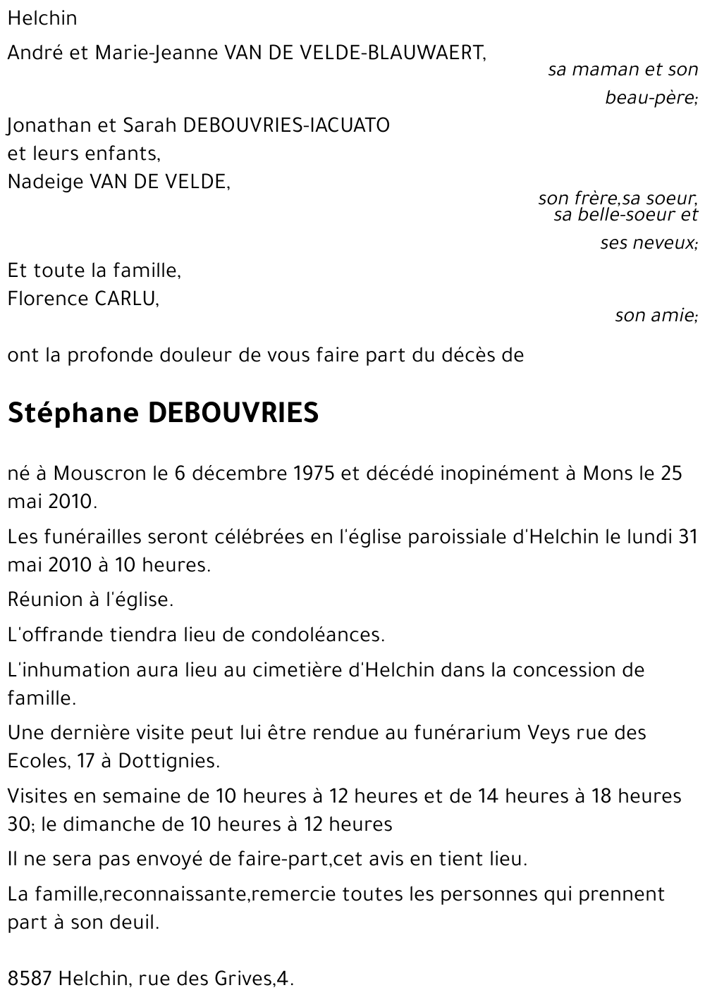 Stéphane DEBOUVRIES