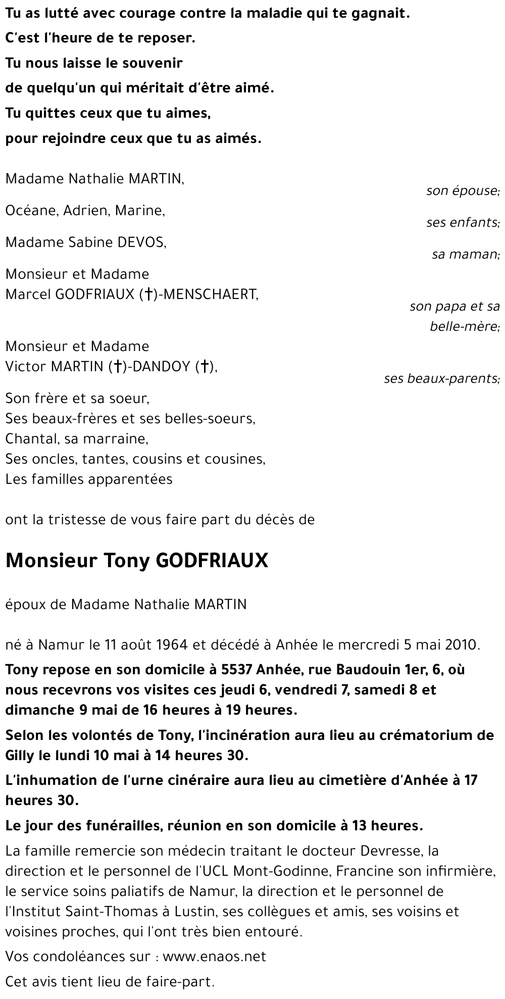 Tony GODFRIAUX