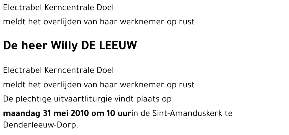 Willy DE LEEUW