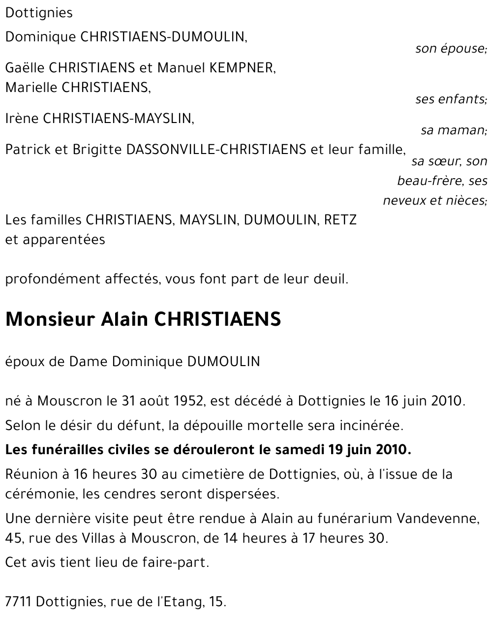 Alain CHRISTIAENS