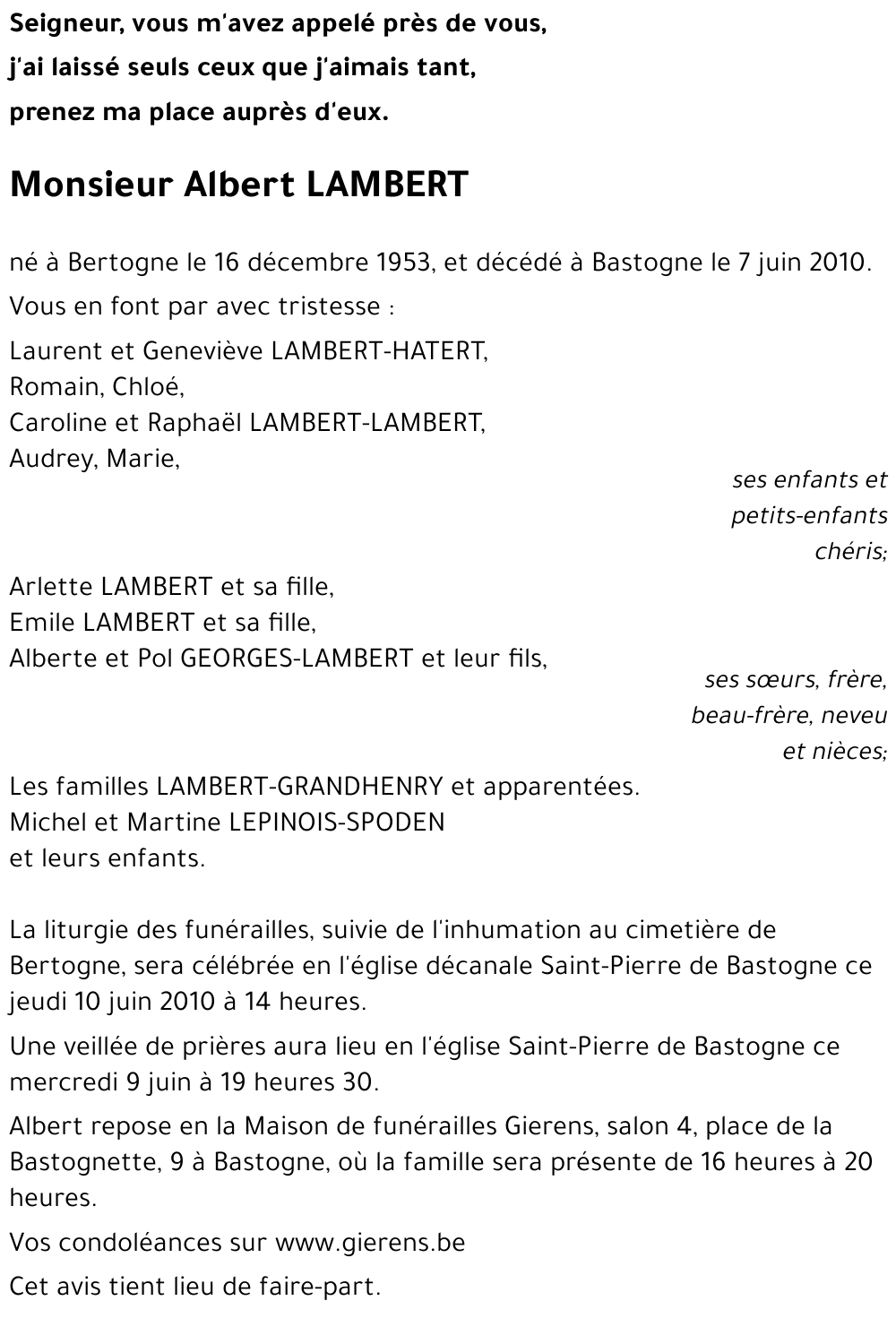 Albert LAMBERT