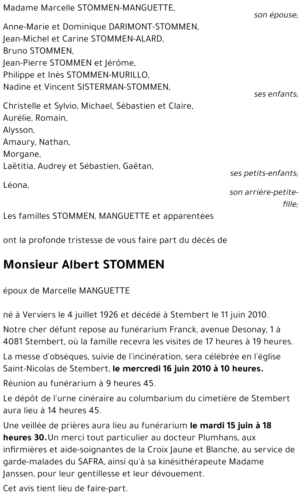 Albert STOMMEN