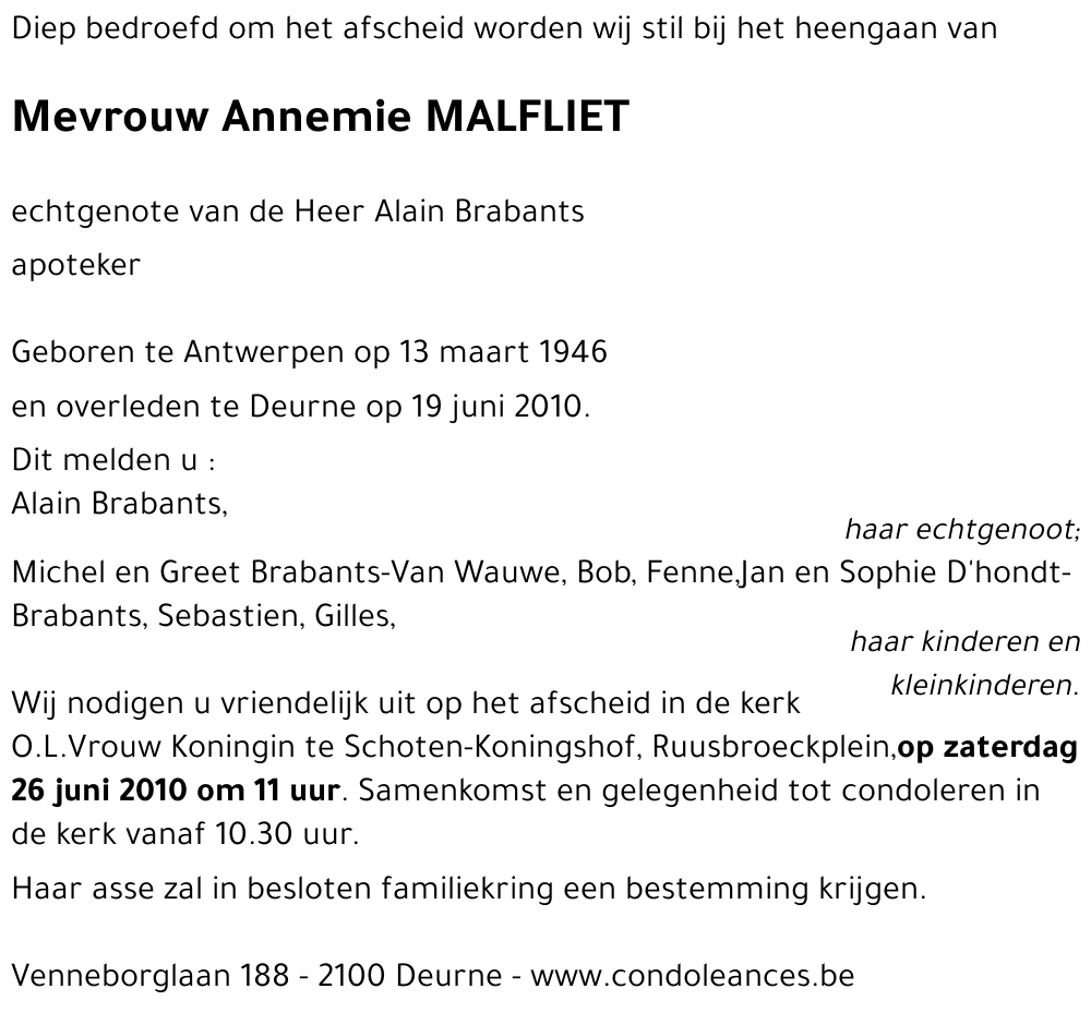 Annemie MALFLIET