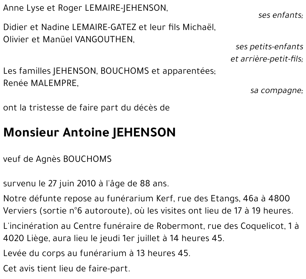 Antoine JEHENSON