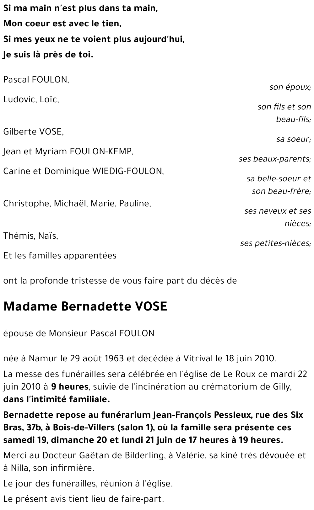 Bernadette VOSE