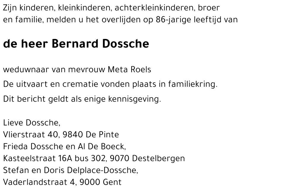 Bernard Dossche