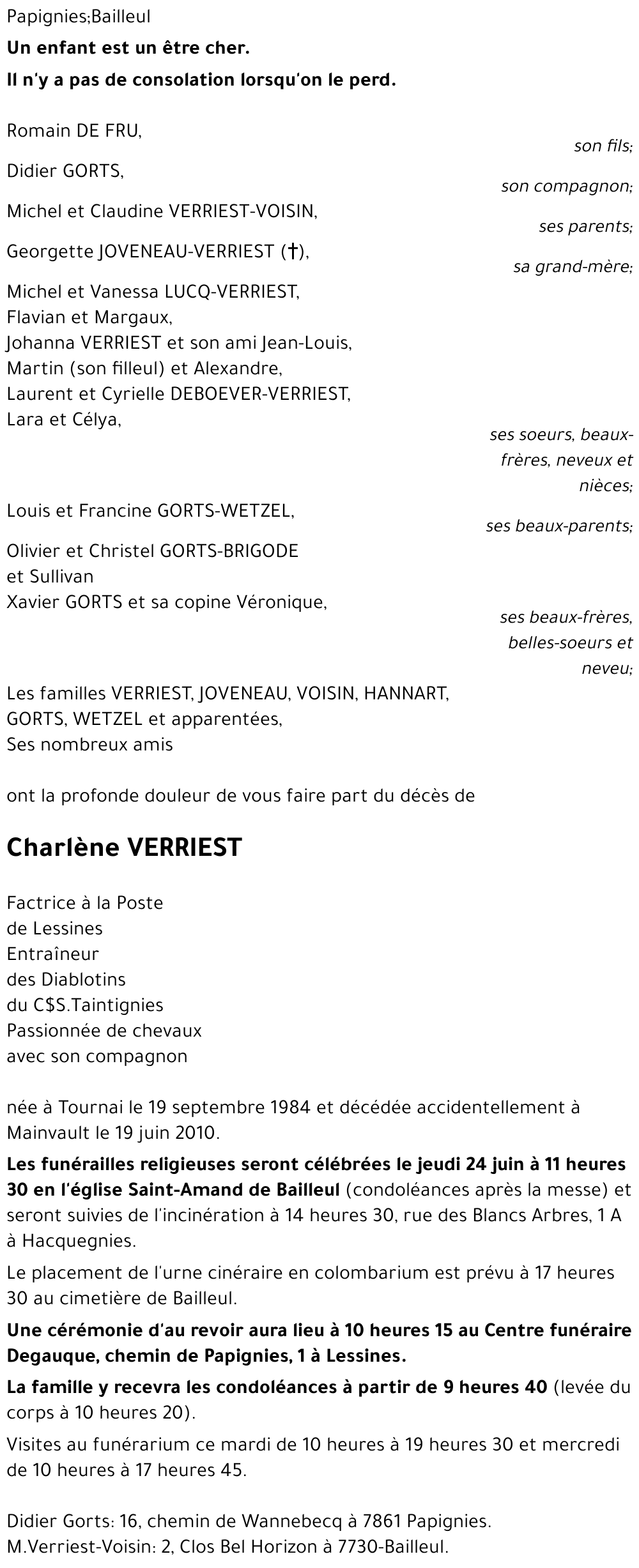 Charlène VERRIEST