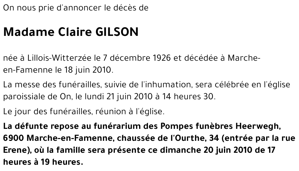 Claire GILSON