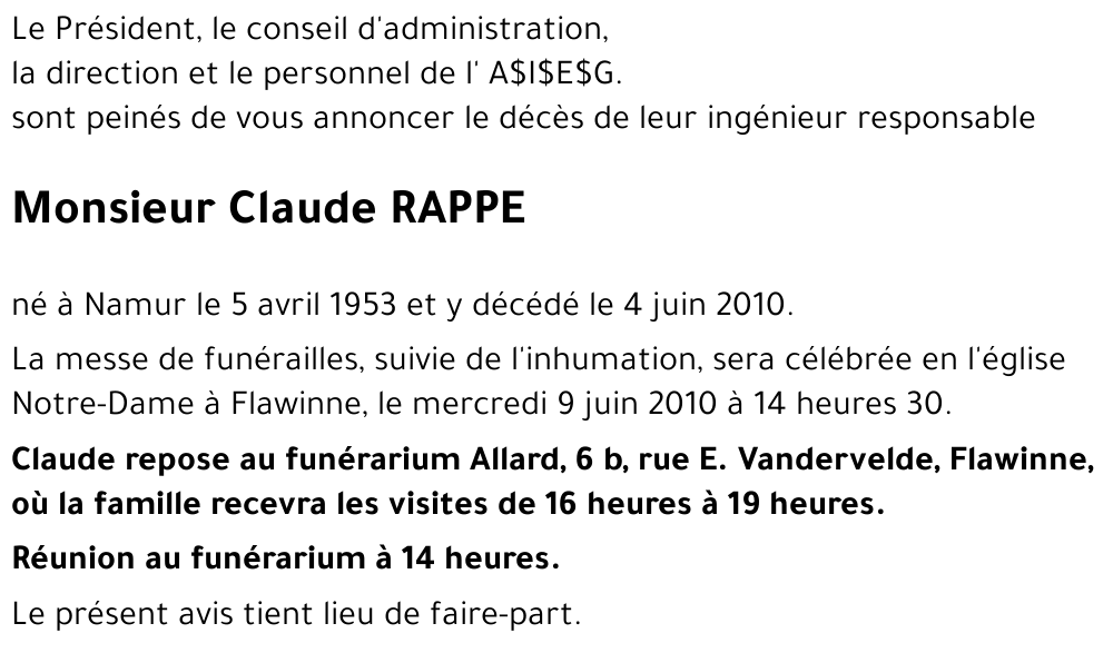 Claude RAPPE