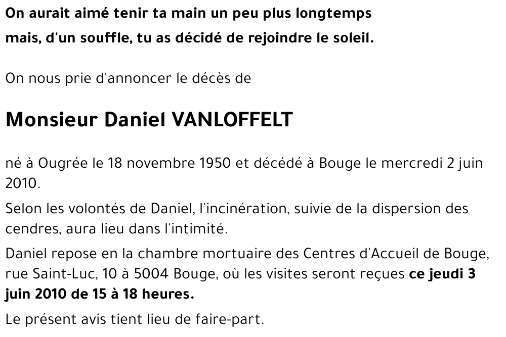 Daniel VANLOFFELT