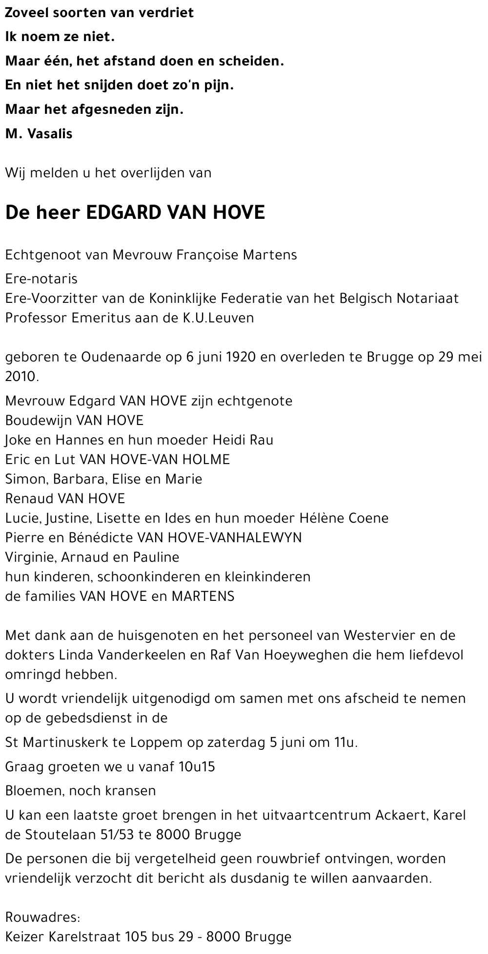 Edgard VAN HOVE