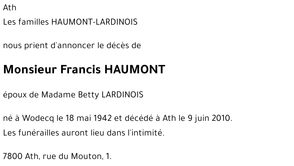 Francis HAUMONT