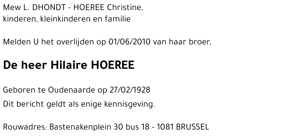 Hilaire HOEREE