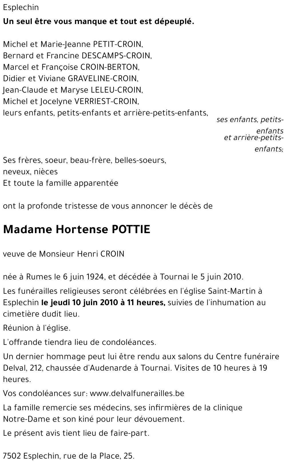 Hortense POTTIE