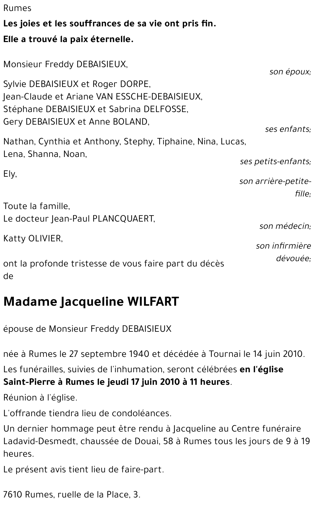 Jacqueline WILFART